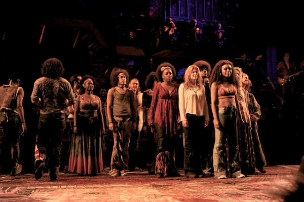 Caissie Levy and cast of Hair Photo